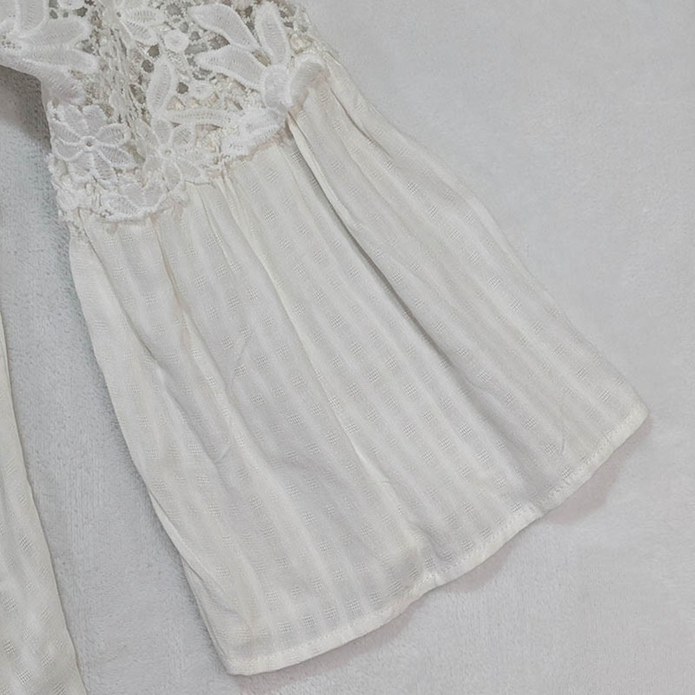 Tunic Cover Up‎ Top Womens S White Lace Fairycore Whimsigoth Cottagecore Boho - Picture 4 of 10